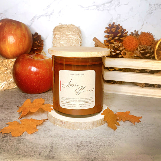 Apple Harvest Crackling Wooden Wick Soy Candle | Glass Jar