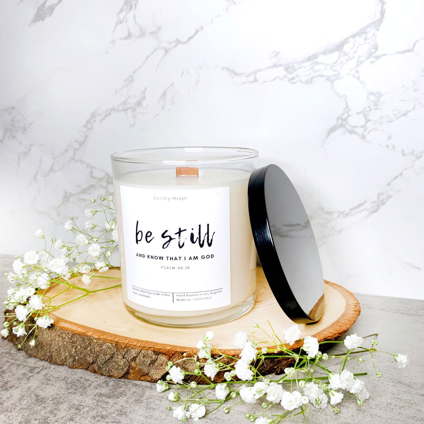 Be Still | Pslam 46:10 | Bible Verse Candle | Choose Your Scents!