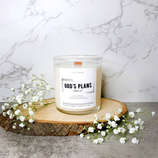 God's Plans | Jeremiah 29:11 | Bible Verse Candle | Choose Your Scents!