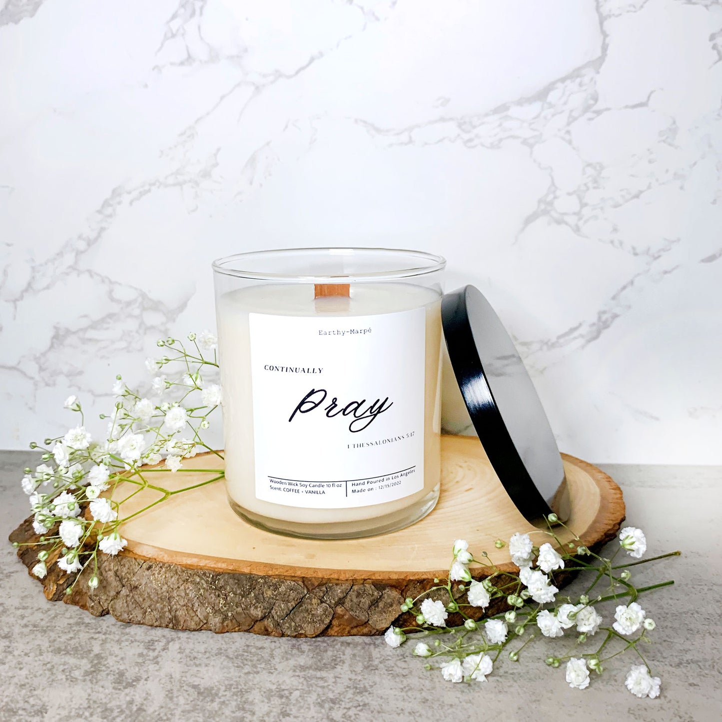 Continually Pray | 1 Thessalonians 5:17 | Bible Verse Candle | Choose Your Scents!