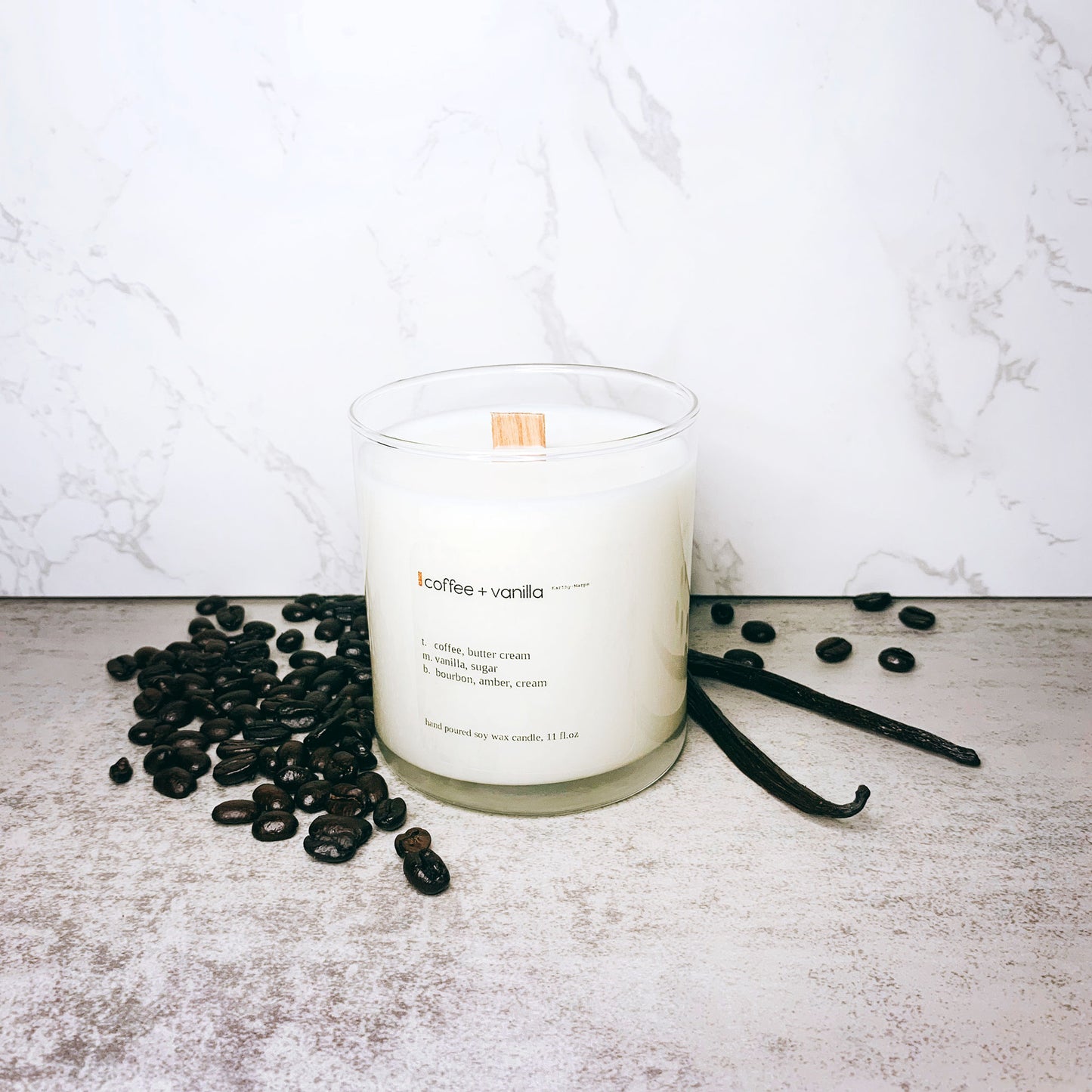 Fresh Brewed Vanilla Coffee Soy Candle | Crackling Wooden Wick Candle | Glass Jar