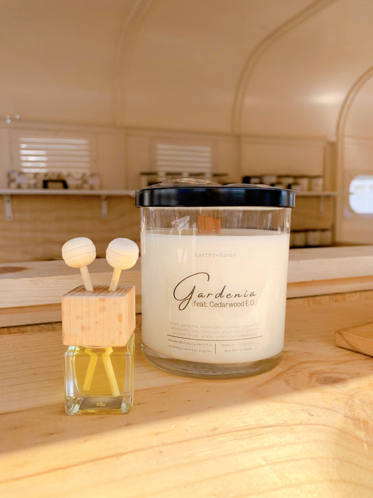 Gardenia Crackling Wooden Wick Soy Candle | Glass Jar