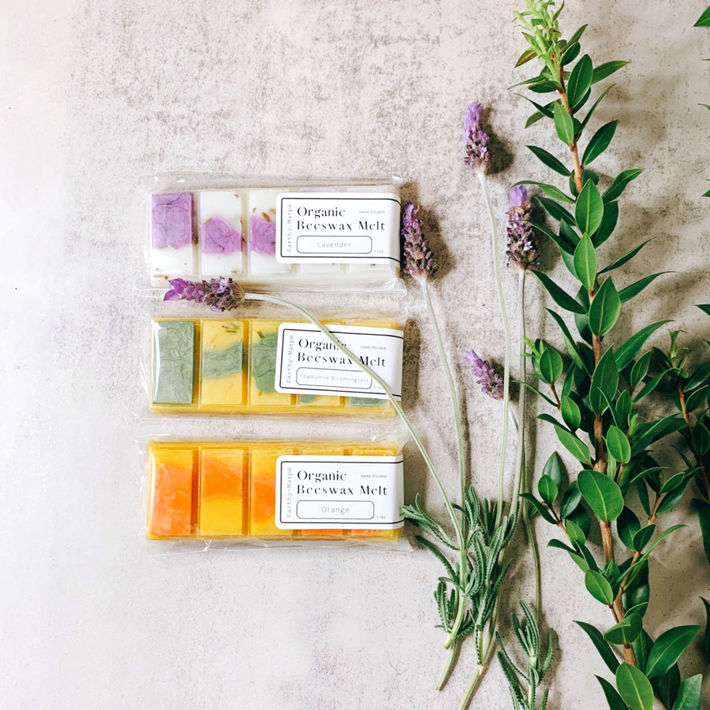 Organic Beeswax Sampler | Lavender, Orange, and Chamomile & Lemomgrass