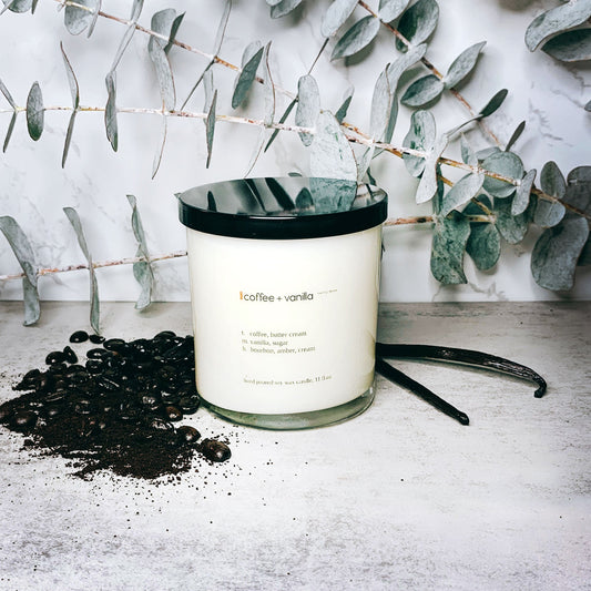 Fresh Brewed Vanilla Coffee Soy Candle | Crackling Wooden Wick Candle | Glass Jar