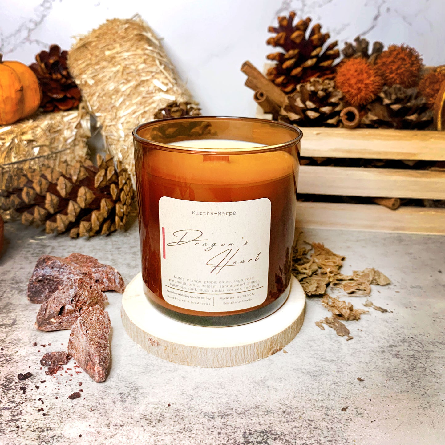 Dragon's Heart Crackling Wooden Wick Soy Candle | Glass Jar