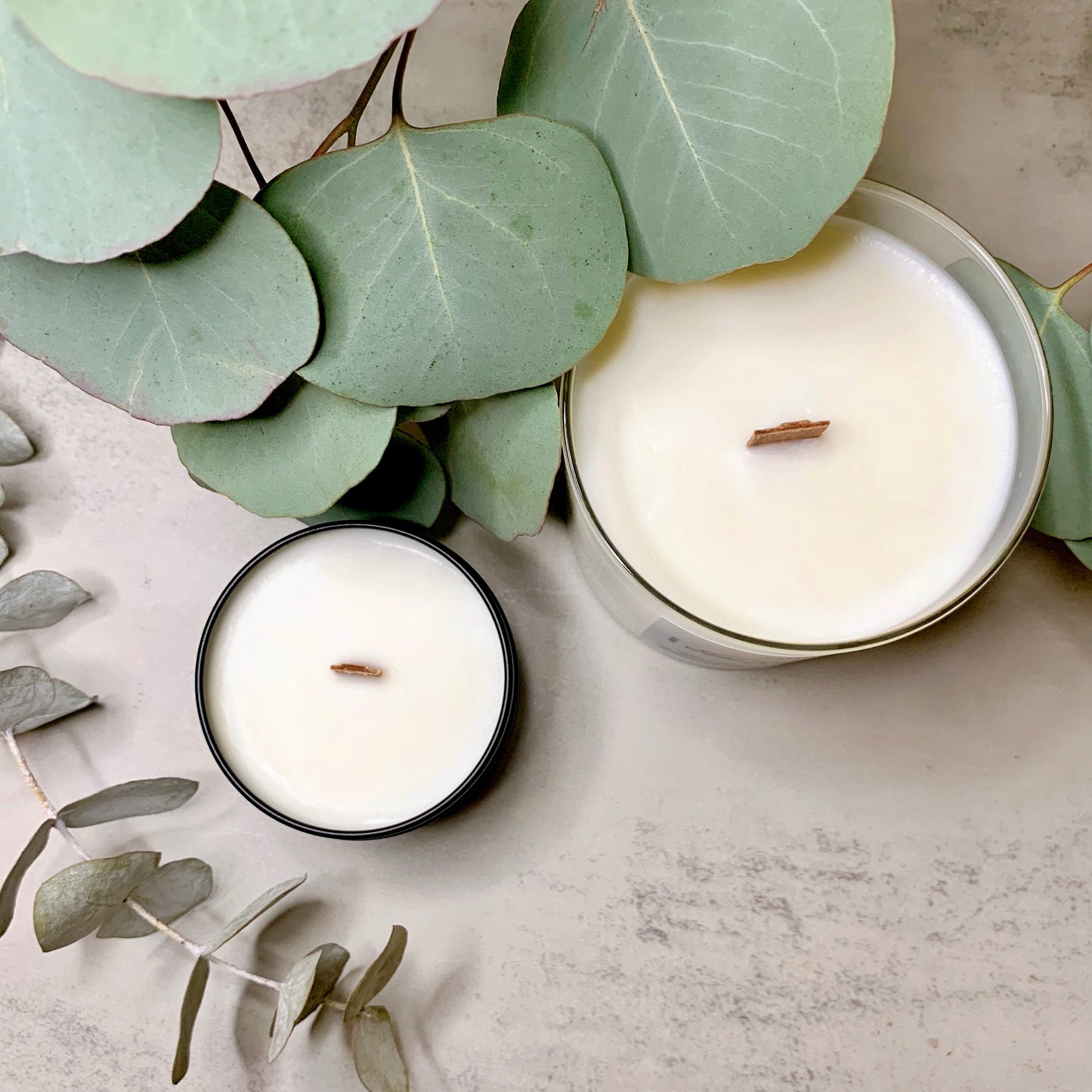 Eucalyptus + Spearmint Crackling Wooden Wick Soy Candle | Glass Jar