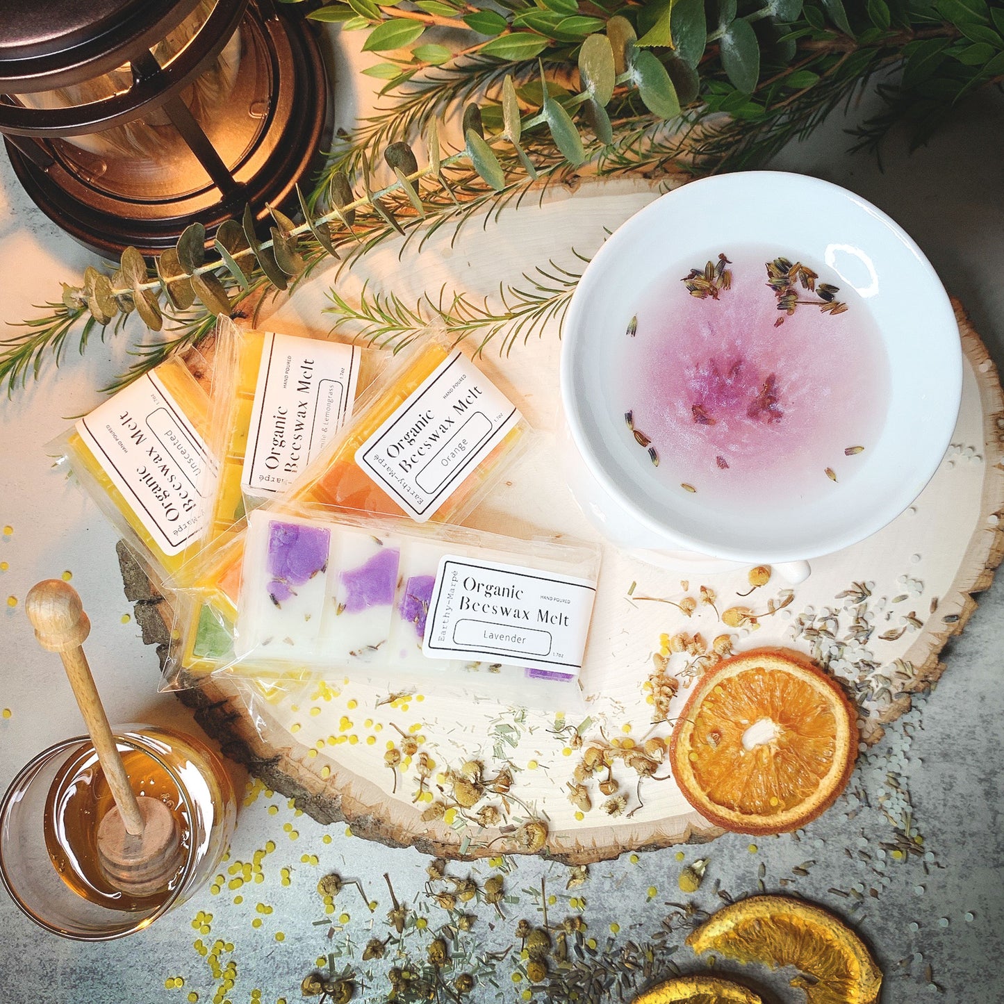 Organic Beeswax Sampler | Lavender, Orange, and Chamomile & Lemomgrass