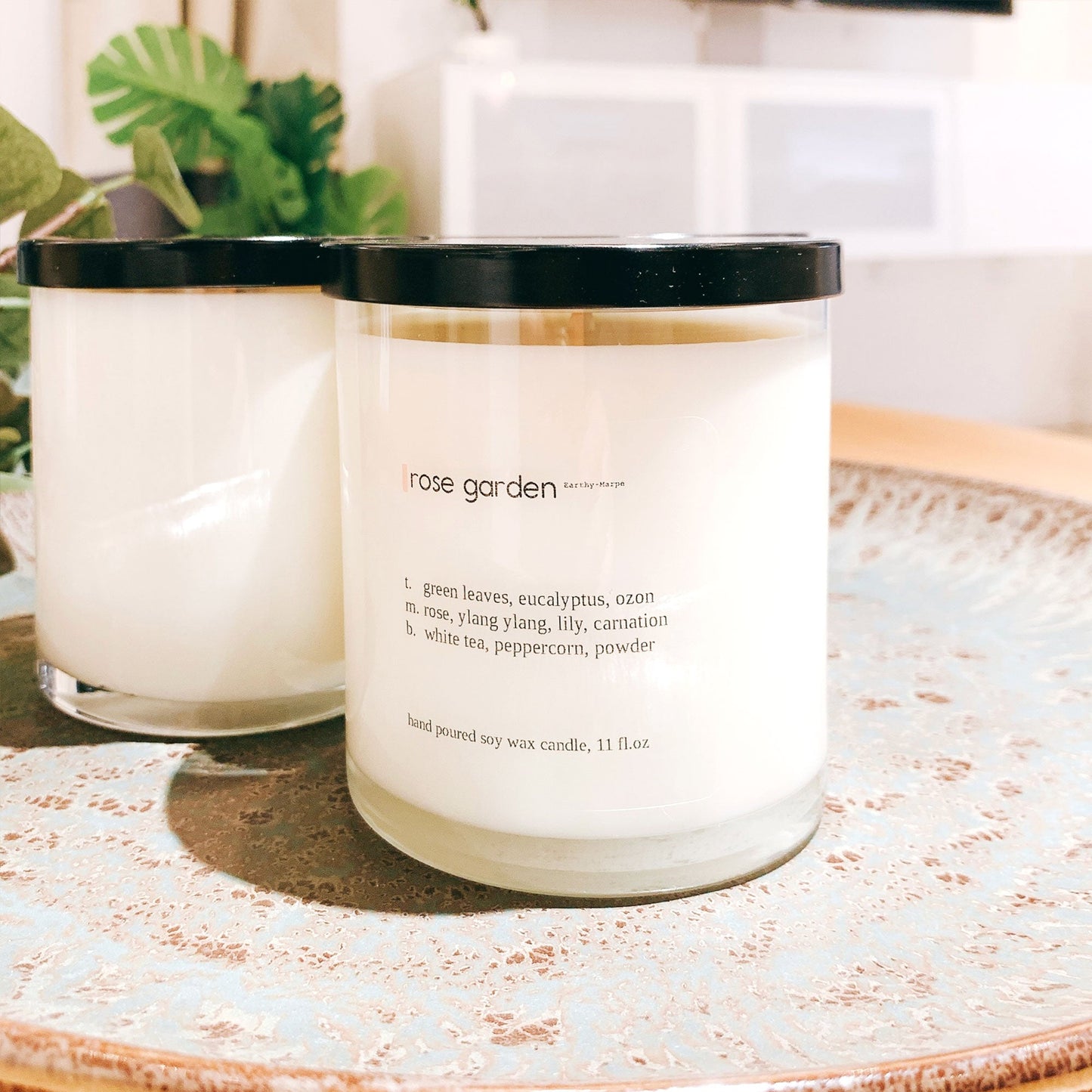 Rose Garden Hand Poured Soy Candle | Crackling Wooden Wick Candle | Glass Jar