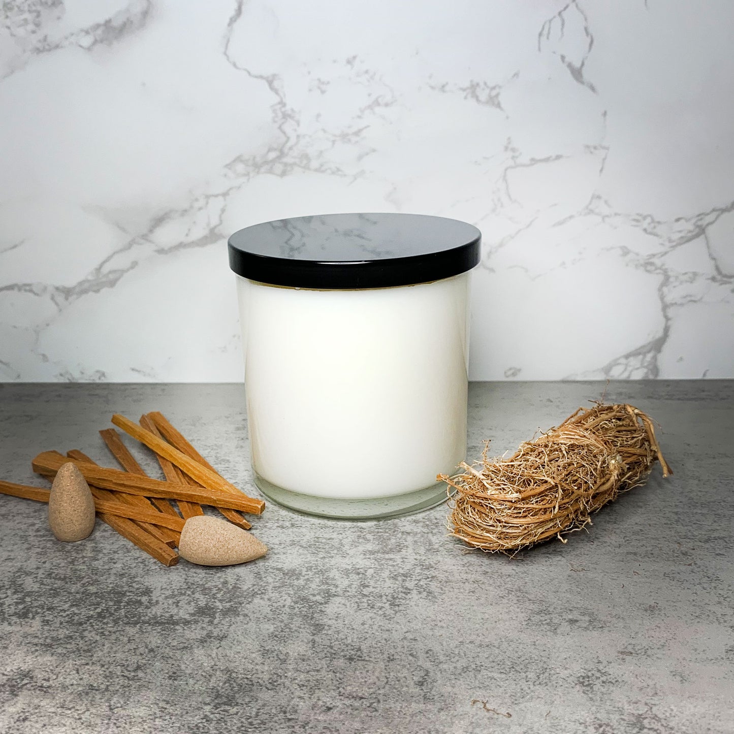 Sandalwood & Vetiver Crackling Wooden Wick Soy Candle | Glass Jar